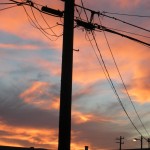 sunrise & powerlines